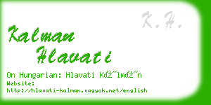 kalman hlavati business card